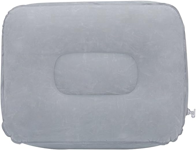 Inflatable Foot Rest Pillow Cushion for Travel Office & Home, Leg up Footrest Home Relax Reduce Deep Vein Thrombosis Risk on Flights, Suitable for Long Flights(Gray)