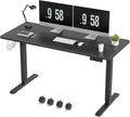 Furmax Electric Standing Desk, 55 x 24 Inches Height Adjustable Desk with Removable Casters, Home Office Computer Desk (Carbon Black)