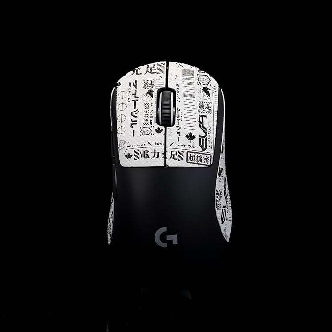 Grip Tape for logitech G Pro X Superlight 2 DEX (GPW4) - Anti-Slip,Enhanced Control, Sweat Resistance,Improves FPS Gaming Grip & Mouse Protection [Pre-Cut] EVA White Black 0.5mm
