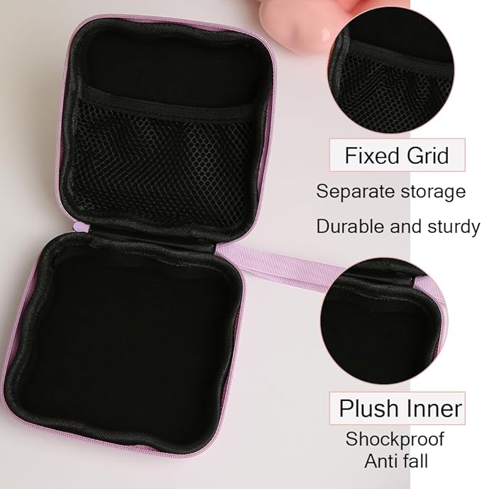 Charger Cover Storage Bag, Cute 3D Bow Tie Waves Design Charger Protector Travel Storage Case, Earphone Wire Saver Cable Cord Organizer Wireless Earphone Storage Box, Purple Bow