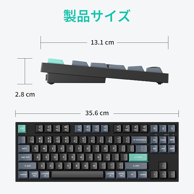 Keychron B33 2.4 GHz Wireless Bluetooth Keyboard Silent Typing 80% TKL Layout Launcher Support Ergonomic Angle Compatible for Mac Windows Linux-Deep Black