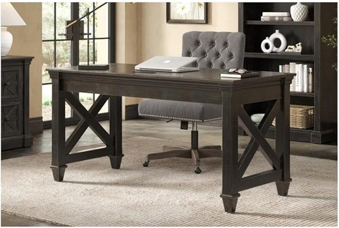 Pemberly Row Set of 3 Wood Office Writing Table & Filing Cabinet & Bookcase