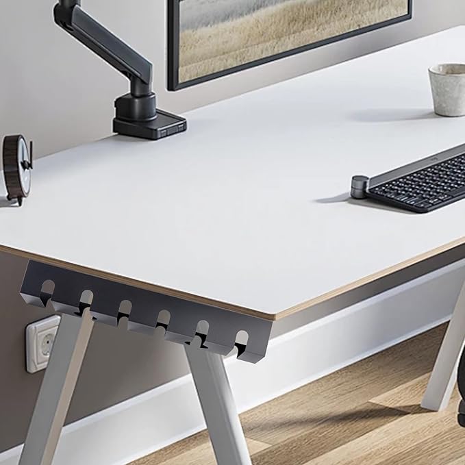 Cable Management Trays，and Wire Organizers, Suitable for Both Offices and Homes，Wall Mount Cable Management Rack, 2-Pack Metal Wire Organizer with Mounting Screws, Black，Under Desk