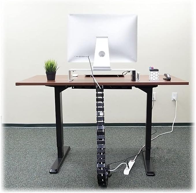 Mount-It! Cable Management Spine, Desk Cord Organizer Vertebrae, Keeps Power and AV Cords Safe and Organized, 50 Inch Long Modular Wire Management Tray, Black