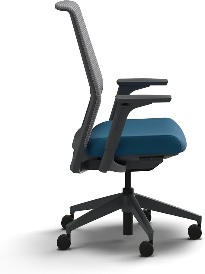 HON Cipher Mesh Office Chair, Standard Cylinder, Height Adjustable Arms, Office Chair with Lumbar Support, Titanium Mesh, Charcoal Frame, Peacock