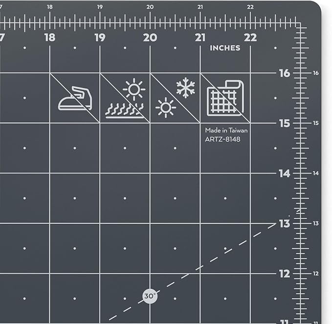 Arteza Rotary Cutting Mat, 18 x 24 Inches, Self-Healing, with Grid Lines and Non Slip Surface, for Fabric, Paper, and Vinyl, Durable and Flexible, Art Supplies for Crafts, Quilting, and Sewing