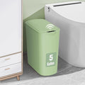 Cesun Motion Sensor Trash Can, 5 Gallon Automatic Bathroom Garbage Can with Lid, Touchless Smart Plastic Slim Wastebasket for Bathroom, Office, rv, Bedroom, Living Room, Green