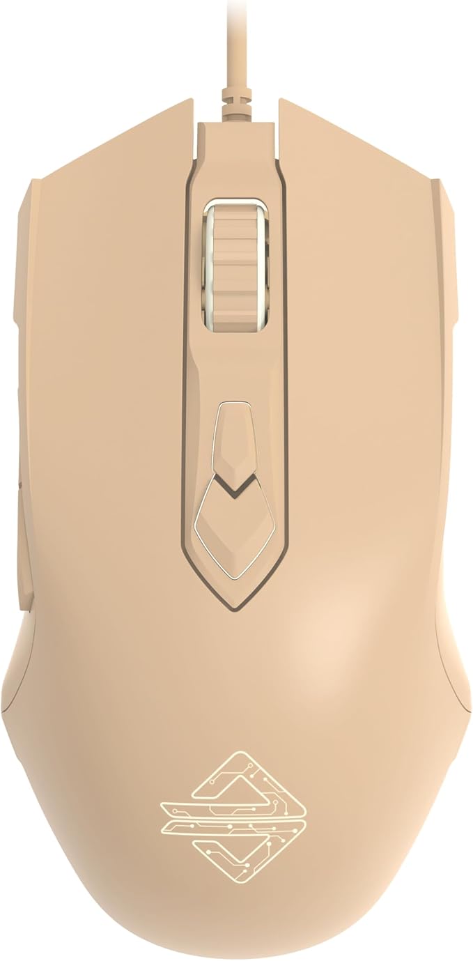 Lomiluskr AJ52 RGB Wired Gaming Mouse, 7 Programmable Buttons, Computer Mice with RGB Lighting, 200-4800 DPI Adjustable, for Windows/Mac OS/Linux (MilkTea)