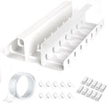 Under Desk Cable Management, 2 Pack 17" Cable Tray Organizer, No Drill or Screw Mount, Standing Desk Cable Management, Cord Organizer, White