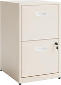 Polup 2 Drawer File Cabinet with Lock, Locked Filing Cabinets for Home Office, Small File Cabinets for Under Desk, Metal Files Cabinet for Hanging Letter Size, Cream, Assembly Required