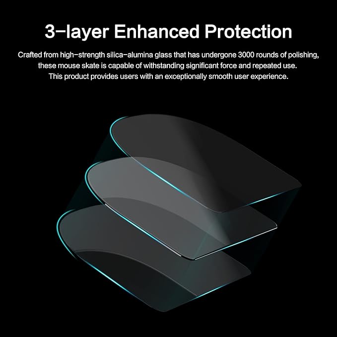 MOSHOU Glass Mouse Skates for Logitech G Pro X Superlight, Consistent Controllable Glide Polished 2.5D Curved Edge Superfast Gaming Mouse Feet Durable Sole (White)