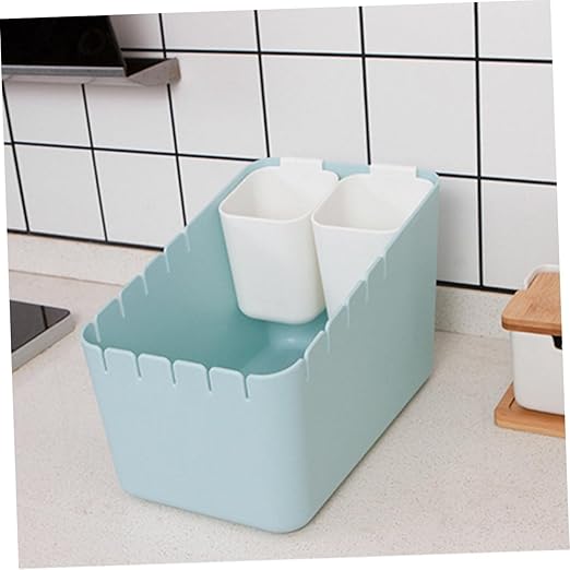 SOLUSTRE Slim Desk Waste Bin Trash Can for Desk Material Dry Wet Separation Bin Desktop Garbage Can