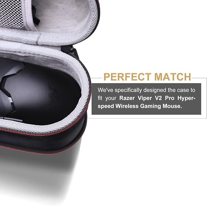 LTGEM Case Compatible with Razer Viper V3 Pro/V3 HyperSpeed/DeathAdder V4 Pro Wireless Esports Gaming Mouse, Hard Shell Carrying Storage Bag - Black+Gray(Case Only)