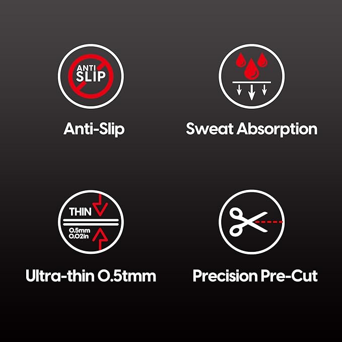 Pulsar Gaming Gears SUPERGRIP Griptape Set for Razer Viper v2 Pro Sweat Absorbing High Performance Anti Slip 3M Adhesive no Residue Mouse Grip Tape Ultra-Thin 0.5mm (0.02in)