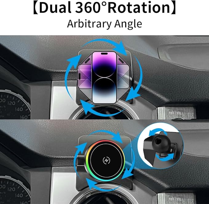 Car Magnetic Phone Mount for Toyota Tundra 2014 2015 2016 2017 2018 2019 2020 2021 Auto Interior Accessories Best Cellphone Holder Fast 15W Wireless Charger Cell Phones Charging Screen Stand