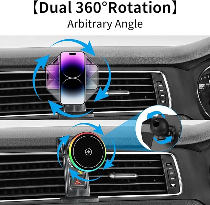 Car Magnetic Phone Mount for Volkswagen VW Jetta 2011 2012 2013 2014 2015 2016 2017 2018 Auto Interior Accessories Best Cellphone Holder Fast 15W Wireless Charger Cell Phones Charging Screen Stand