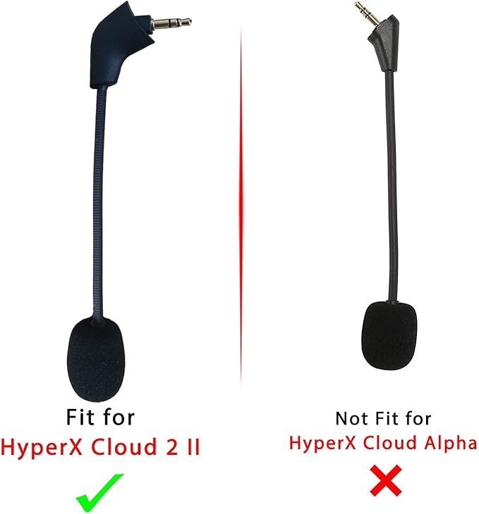 Replacement Mic for Kingston Gaming Headset HyperX Cloud X/II,HyperX Silver Game Headset 3.5mm Detachable Microphone