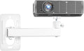 WALI Mini Projector Wall Mount, Full Motion Adjustable Bracket for 1/4" M4 M6 Screws, Hanging Holder for Small Projectors, Supports up to 4.4lbs - 1330LM-PMWS, White