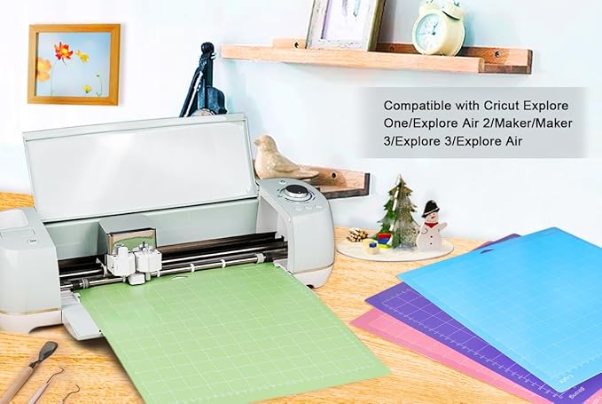 Gwybkq Cutting Mat 12 Pack 12x12, Compatible With Cricut Machine & Silhouette Variety Grip Sticky Pad Replacement Accessories for Cricket Card Supplies Standard Light Strong Frabic