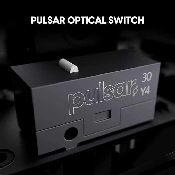 Pulsar Gaming Gears X2H Crazylight Wireless Gaming Mouse, Ultra Lightweight 1.51 oz (43g), Optical Switch, 32000 DPI, 750 IPS, XS-1 Sensor, 8k Compatible (Medium, Jet Black)