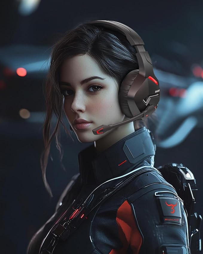 BINNUNE Wireless Gaming Headset for PS5 PC, 120H Ultra-Long Battery, 2.4GHz & Bluetooth 5.3 Wireless Headphones with Noise Canceling Mic, 50mm Drivers, Comfort Over Ear Headphones, Black