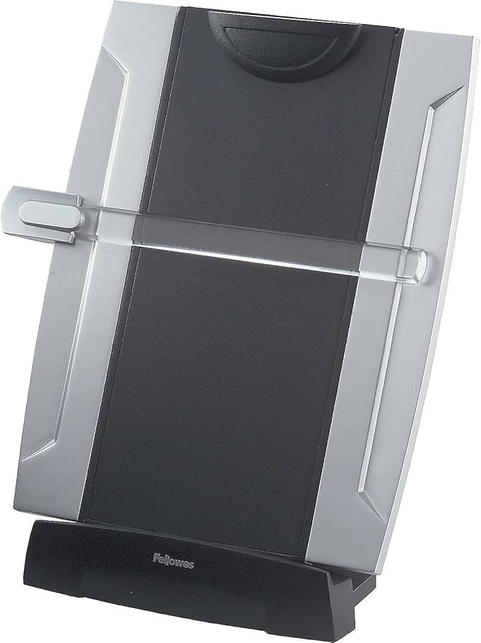 Fellowes 8033201 Office Suites Desktop Copyholder, Plastic, 150 Sheet Capacity, Black/Silver
