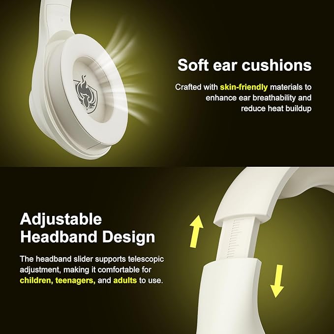 Gaming Headset for PS5 PS4 PC, Wired Headsets with 7.1 Surround Sound, H-7 Gaming Over Ear Headphones with Noise Cancelling Flexible Mic Memory Earmuffs, for PC/PS5/PS4/XboxSeries X/S/Switch (White)