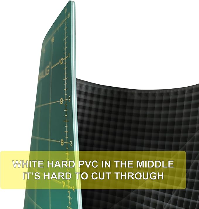 NEWBRAUG 36'' × 48'' Large Self Healing Cutting Double Sided 5-Ply Mat, Big Cutting Board for Rotary Cutting, Quilting, Sewing, Craft, Fabric & Scrapbooking(Green/Black)