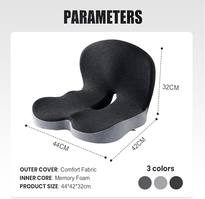 Back and Seat Cushion, Ergonomic Memory Foam Seat Cushion Lumbar Support Pillow for Office Chair, Car,Wheelchair,Home,Office (Green)