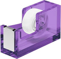 OfficeGoods Acrylic Tape Dispenser – Modern Desk Organizer for Office Supplies, Heavy Duty Refillable Tape Holder for Home and School Crafting, Stylish Desktop Accessory for Gift Wrapping, Purple