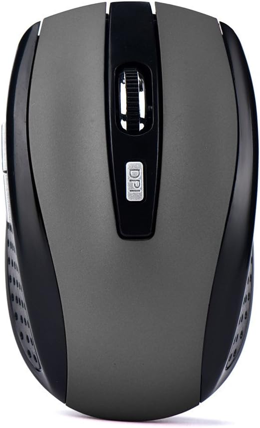 Generic 2.4GHz Wireless Gaming Mouse, Portable Office Optical Mouse, 6 Buttons, Max 10 Meters Operating Distance, Lightweight, Save Power, for Laptop, Computer, PC, Notebook, Desktop, Gray