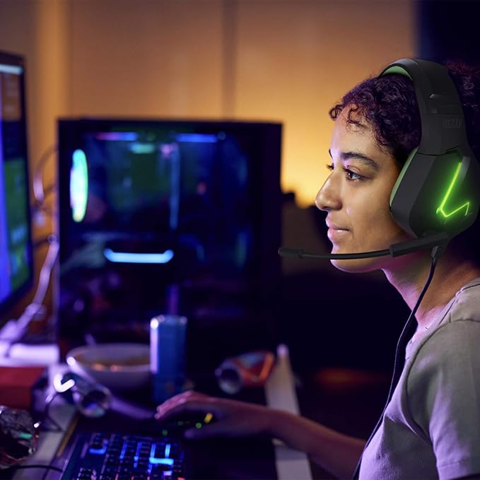 Orzly Gaming Headset (Green) for PC and Gaming Consoles PS5, PS4, Xbox Series X | S, Xbox ONE, Nintendo Switch & Google Stadia Stereo Sound with Noise Cancelling mic - Hornet RXH-20 Sagano Edition