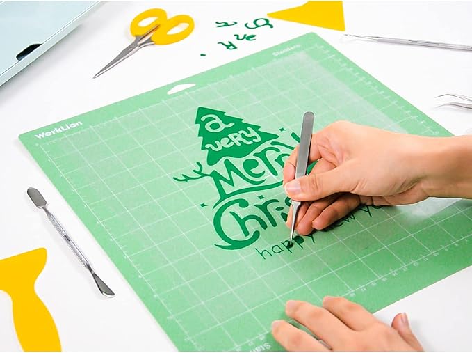 WORKLION Cutting Mat 12x12 Compatible with Maker/Maker 3/Maker 4/Air 2/Explore 3/4, Variety Sticky（Standard,Light,Strong) Vinyl Mat(6Pack)