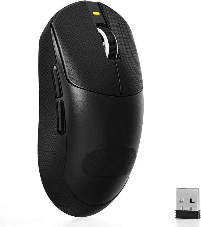 MAMBASNAKE Attack Shark X8 SE 55g Superlight Wireless Gaming Mouse,BK52820 Tri-Mode BT/2.4G Wireless/Wired Mouse with Grip Tape,25000DPI,500mAh,Large Size,5 Programmable Buttons for Pc/Mac(Black PRO)
