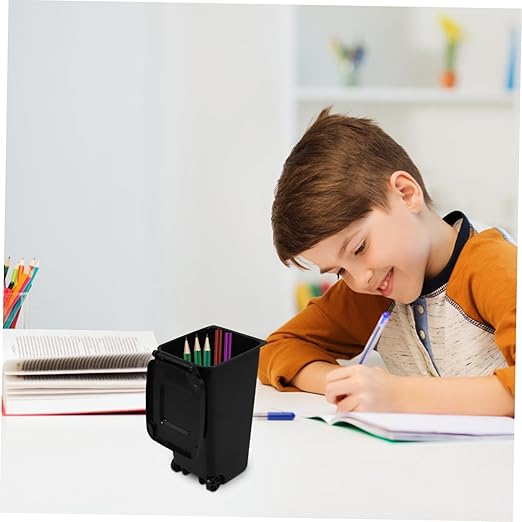 jojofuny Slim Trash Can Lid Desk Organizer Miniature Trash Bin for Desktop Compact Garbage Can for Office