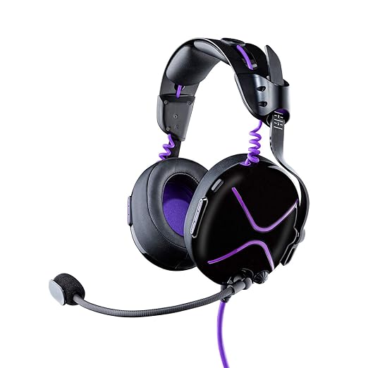 PDP Victrix Pro AF Premium Wired Esports Gaming Headset for PlayStation 5 - Removable Boom Microphone PS4/PS5/PC (Black/Purple)
