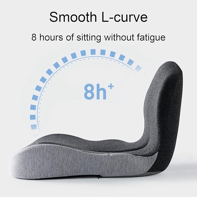 Truck Seat Cushion, Memory Foam L Shaped Seat Cushion, Cushion Lab Ergonomic Back Support & Sciatica Relief for Long Drives, Semi Truck Driver Accessories (Dark Gray)