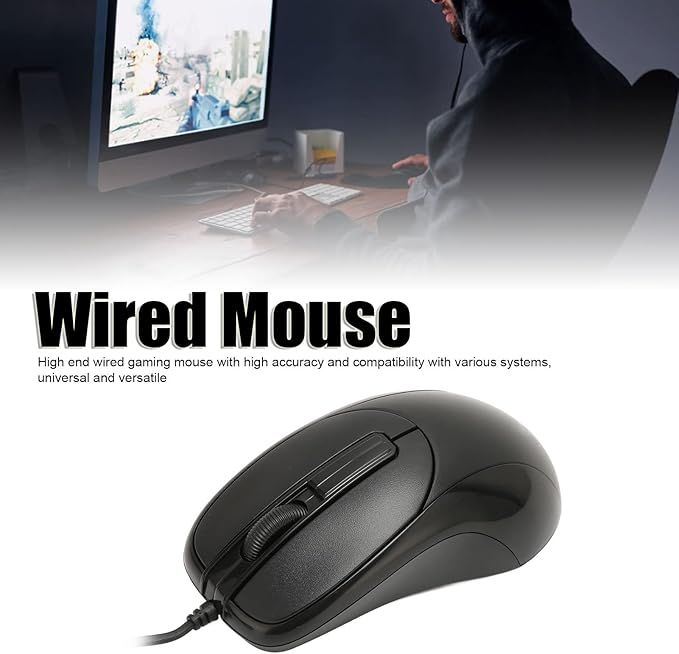 Sanpyl Round Port Optical Mouse, Wired 3 Buttons High Accuracy Ergonomic with Interface for Old PC Desktop Office, 140cm Wired Mouse