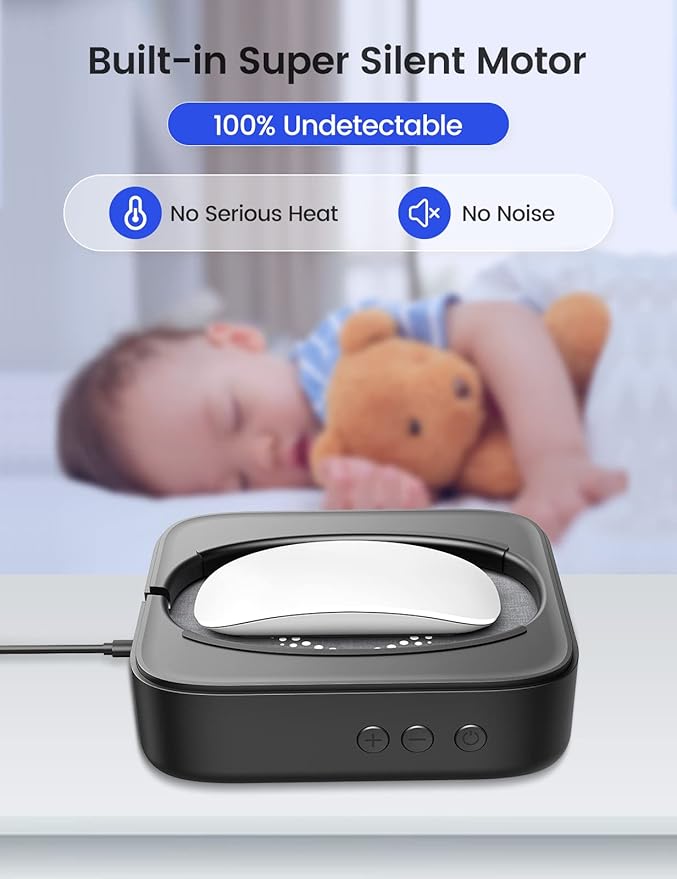 Mouse Jiggler Undetectable, No Need to Align Cursor, Mouse Mover Device with Adjustable Interval and Screen, Automatic Mouse Shaker Wiggler for Both Large and Small Mice, Real Random Movement