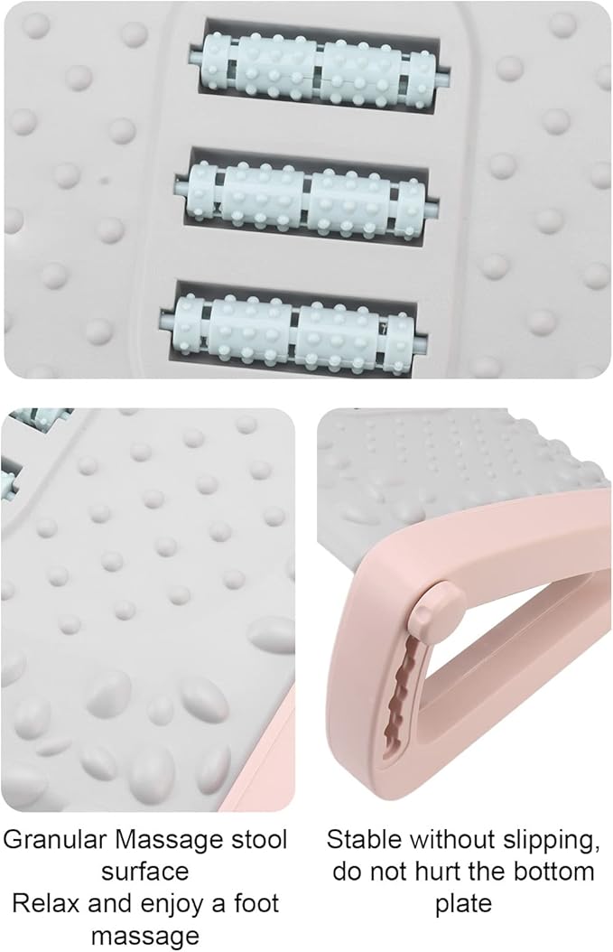 Zunate Footrest Under Desk, Adjustable Foot Rest with Massage Texture and Roller, Ergonomic Foot Rest at Work Office, Promote Leg Circulation, Relieve Leg Pressure ()