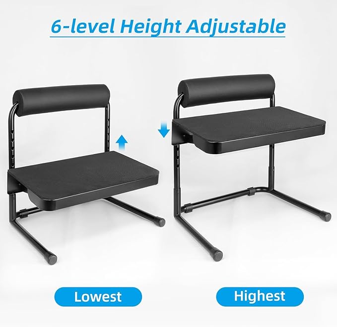 Adjustable Foot Rest Under Desk Footrest Leg Rest, 6 Height Positions Ergonomic with Relief Platform for Standing Desk