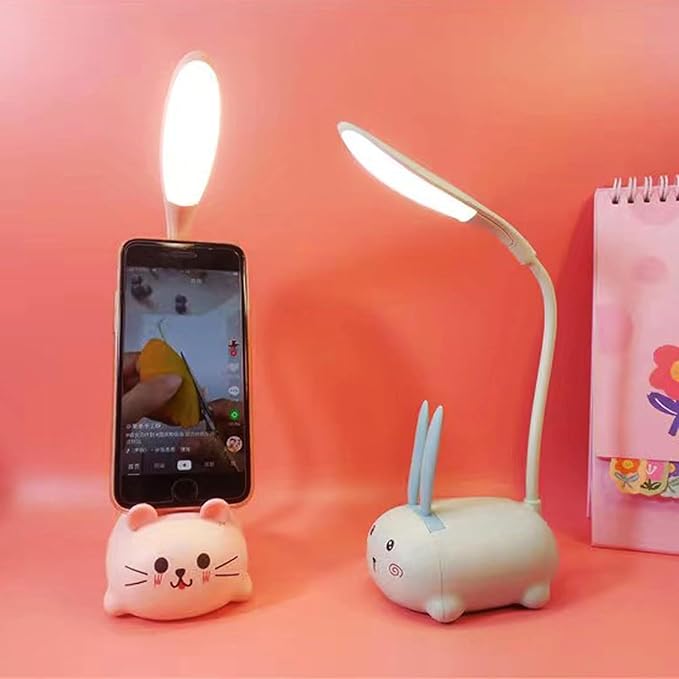 LED Desk Lamp for Kids,Mini Cat Night Light, Cute Cat Foldable USB Rechargeable Reading Light Bedroom Children's Bedside Study (Blue)