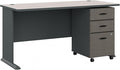 Bush Business Furniture Series A 60W Desk with Mobile File Cabinet in Slate and White Spectrum