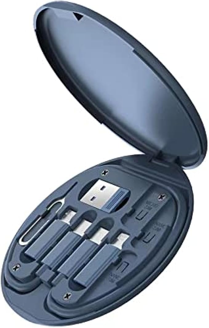 ZALUJMUS Multifunctional Data Cable Storage Box Adaptor for USB-C and Micro-USB Devices Universal Data Transfer Cable