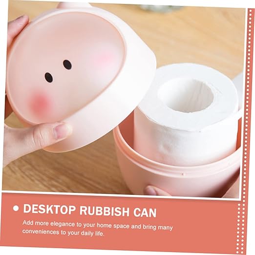 Cabilock Slim Can Flip Lid Desktop Garbage Bin Storage Bin for Kitchen Trash Can for Bedroom
