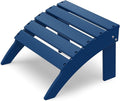 IVY&LANE Outdoor Adirondack Ottoman | Folding | HDPE | Blue | All Weather | Waterproof Patio Footrest for Adirondack Chair | Poly Lumber Foot Rest for Deck Backyard