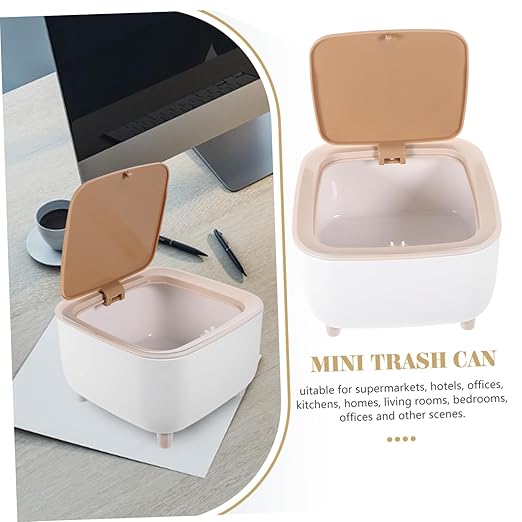 Unomor 1pc Slim Desktop Trash Can Capacity Suitable for Bathroom Kitchen Office Multi-Scene Use