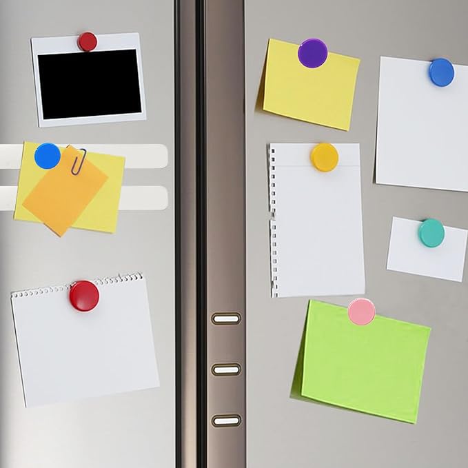 Magnetic Board Strip Frameless Stainless Steel Iron Strips with Adhesive Backing, 2PCS Magnetic Bulletin Bar Memo Board with 10PCS Colorful Magnets for School, Office, Home, Refrigerator & Wall