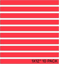 Realth Red Dry Erase Magnetic Strips 1'' × 12'' 10 Pcs, Reusable Magnetic Tape, Magnetic Whiteboard Strips for Classroom, Magnetic Labels for Home Office Fridge Name Tags