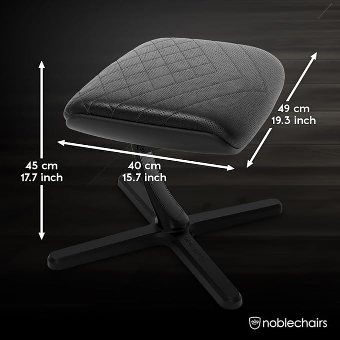 noblechairs Footrest V2.0, PU Leather, 45-Degree Tilt, Premium Materials, Vegan PU Leather Cover, Black